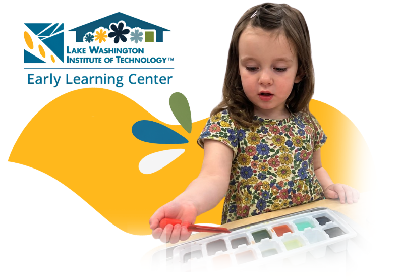Child with dropper and colored water with ELC logo